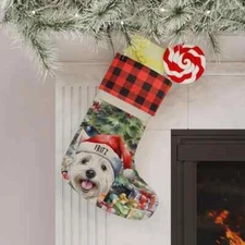 Westie dog Christmas Stocking,Cute Westie dog Xmas Stocking Gift, dog lover gift