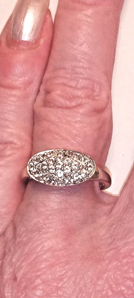 🦋AAA ANELLO in ARGENTO STERLING 925 con TOPAZIO NATURALE BRASILE Bianco Cluster - Immagine 4 di 4