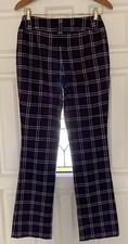 Dolce & Gabbana Vintage Plaid Trouser Pants Purple Straight leg Low Rise Check