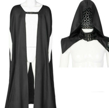 Unisex Medieval Gothic Steampunk Hooded Cloak Manteau Robe Cosplay Costume