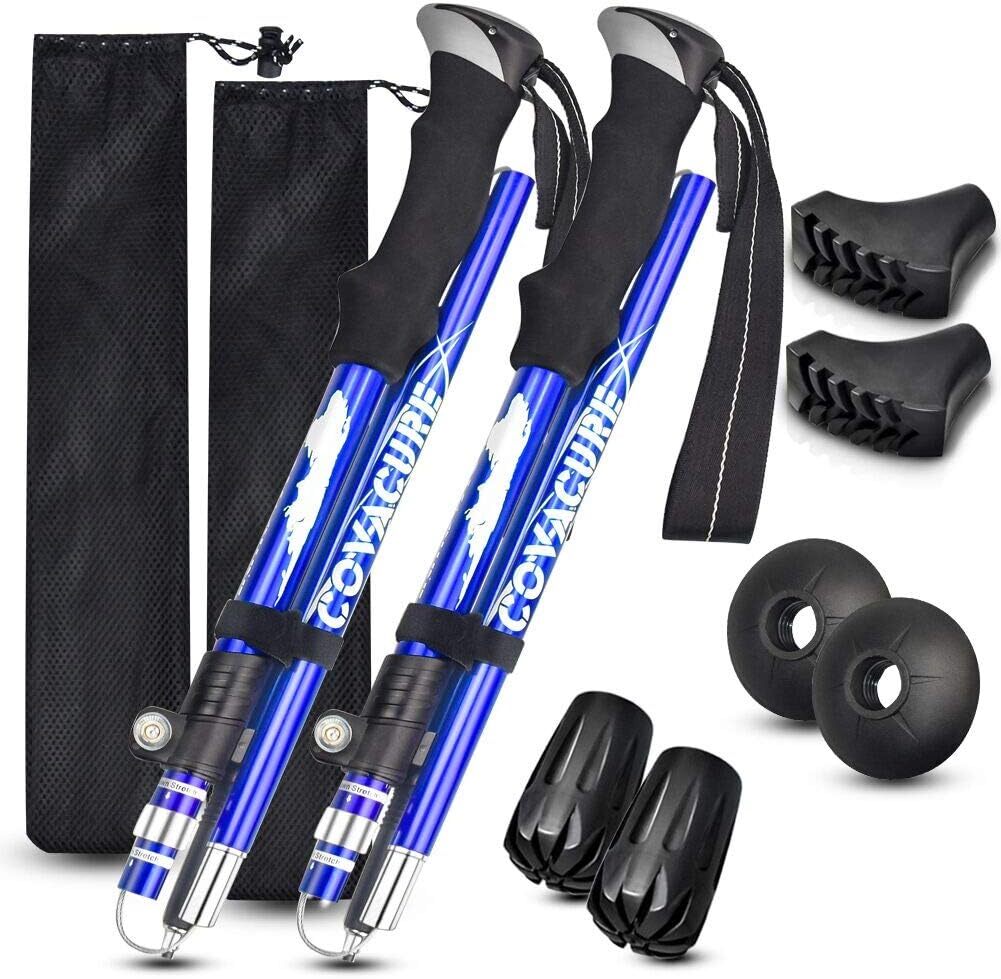 COVACURE Trekking Poles Pack Collapsible Aluminum Hiking Poles