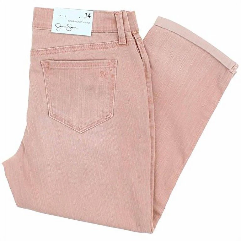 Jessica Simpson Girls Rolled Crop Skinny Jean, Canyon Pink, Size 14 - Image 2 of 3