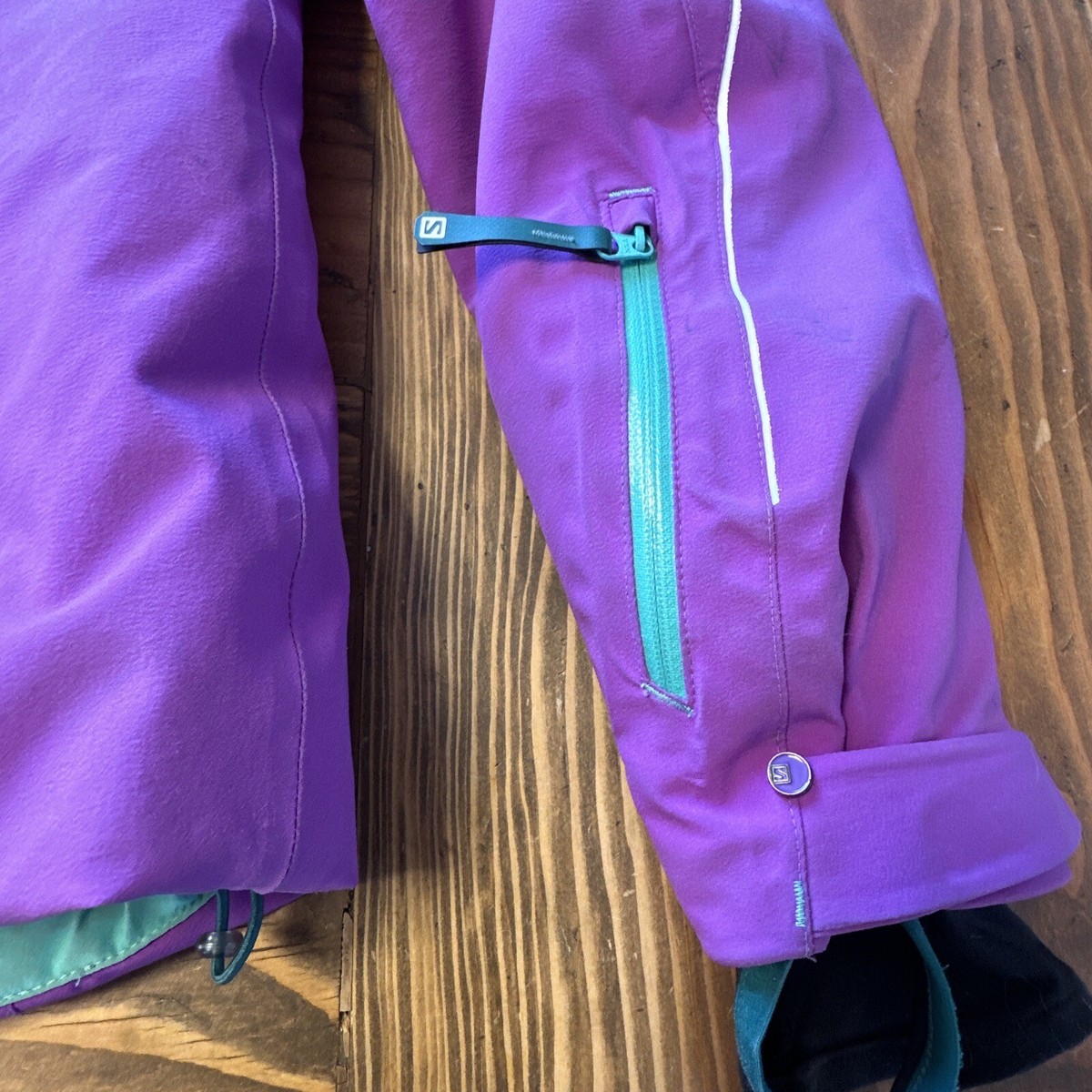 Salomon Women's Purple & Teal Ski/Snowboard Jacket Size S Coat EUC