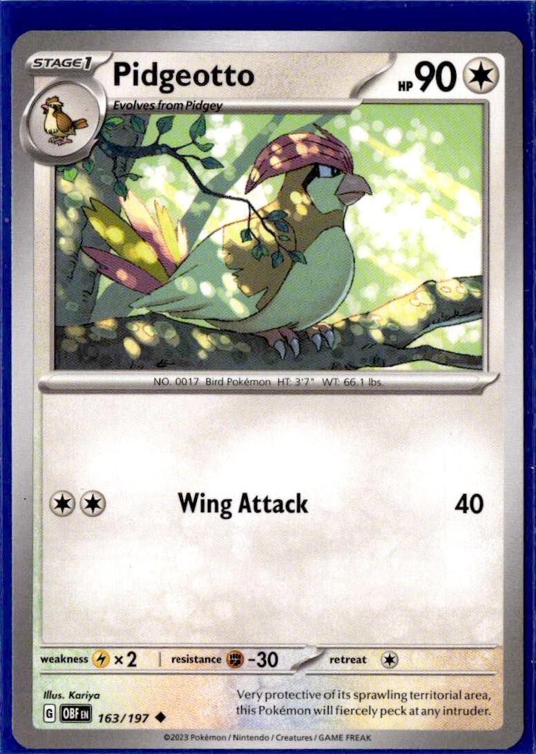 Pidgeotto - 163/197 - Uncommon - Pokemon Obsidian Flames