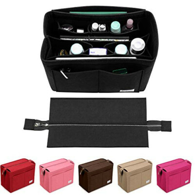Bridawn Felt Purse Organizer Insert Bag organizer with Zipper CovLarge