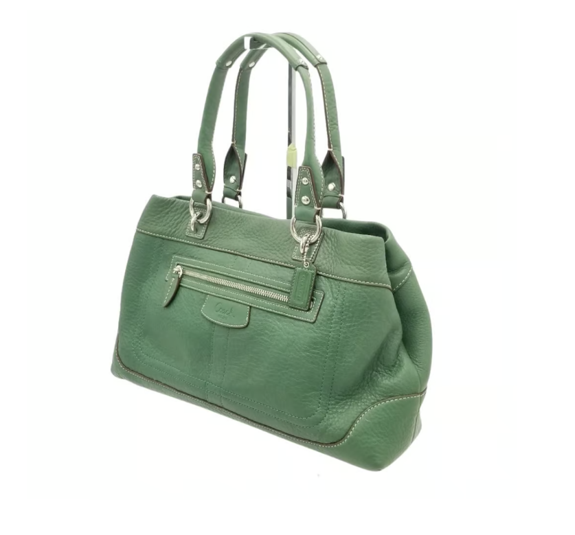 Coach Emerald Green Triple Compartment Shoulder/Tote Bag