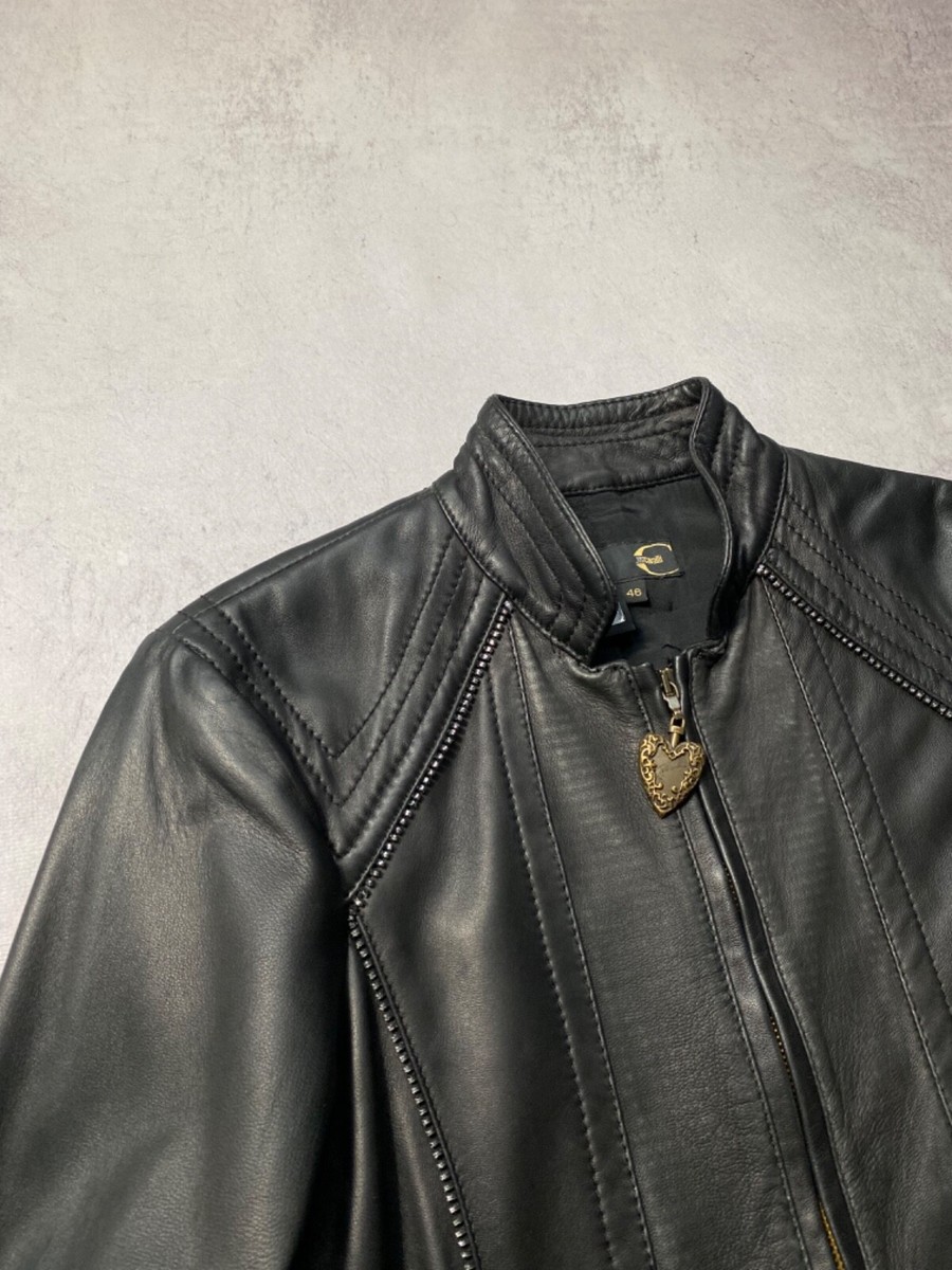 Vintage Roberto Cavalli Just Cavalli Leather Jacket Size 46 | eBay