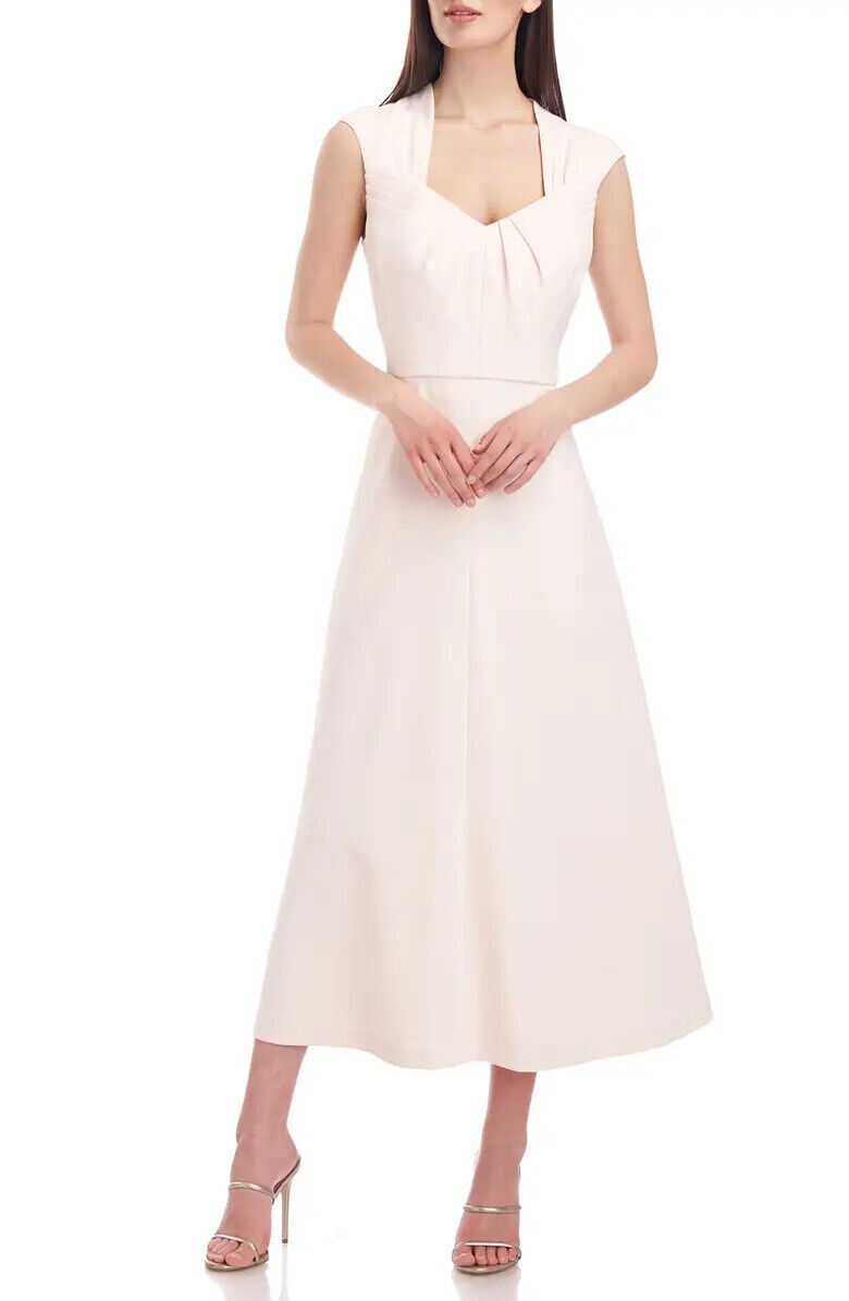Kay Unger Pearl Jasmine A-Line Cocktail Midi Dress Size 12 $288