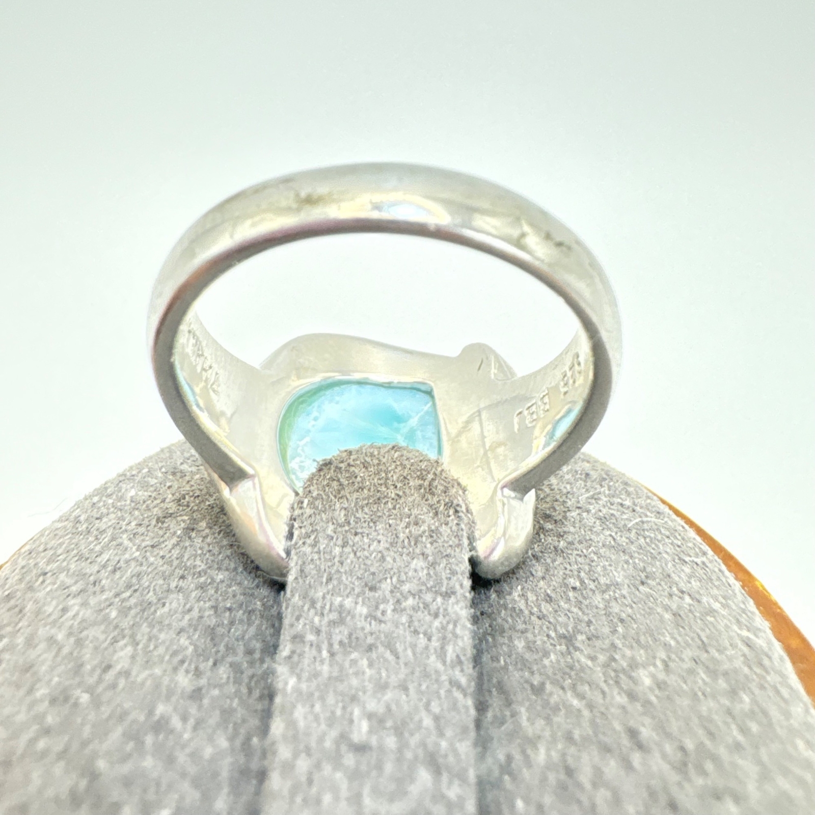 VTG Solid Sterling Silver 925 Amazonite Bezel Set… - image 8