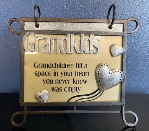 Rustic Style Iron Scroll -Grandkids Photo Album Stand-20 Pages-Holds 40 Pictures