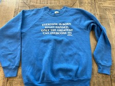 Vintage 90s Crewneck Sweatshirt Left Handed Joke Fruit Of Loom Women  s M L