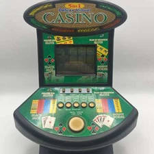 Deluxe 5 in 1 Virtual Casino Mini Arcade Machine Game Top Excalibur TESTED E10