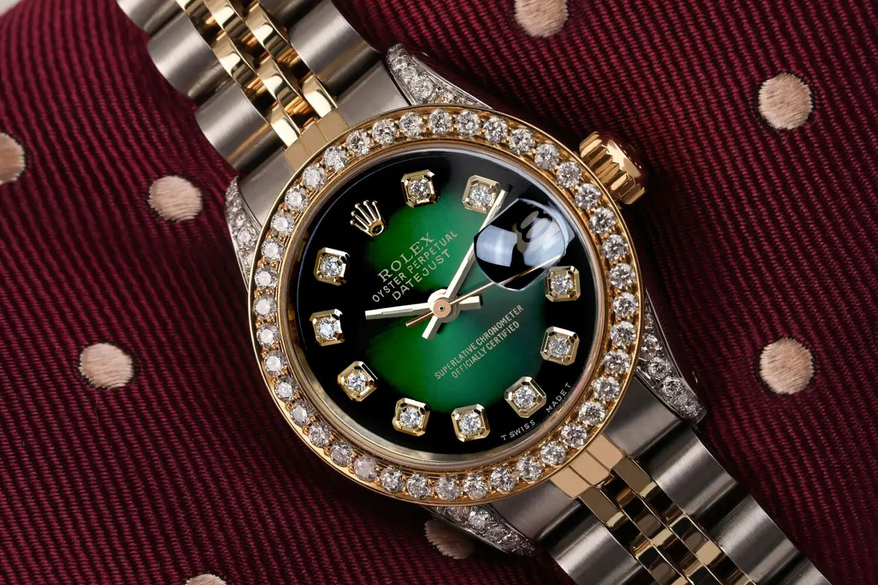 Rolex Datejust Green Two Tone Diamond