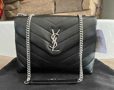 SAINT LAURENT サンローラン LouLou M ショルダーバッグ 関税込 YSL Saint Laurent LouLou Small Black Silver Leather Shoulder