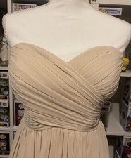 BILL LEVKOFF Bridesmaid Formal Prom Dress Strapless RN 82955 Size 10 Beige