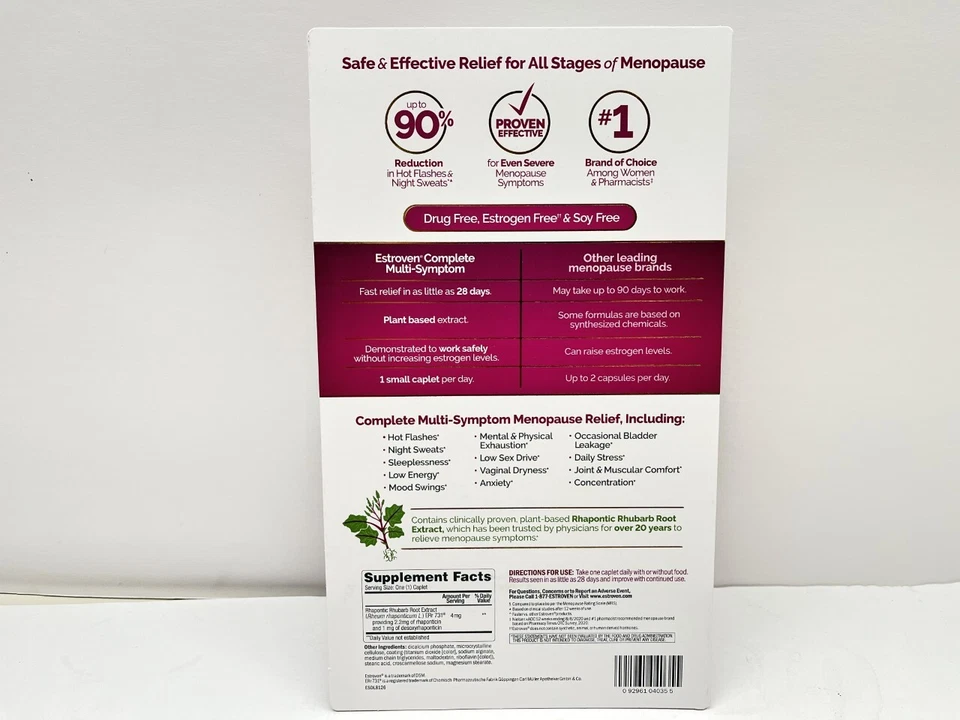 Alivio completo multi-síntoma de la menopausia Estroven 84 cápsulas Foto 2 de 2