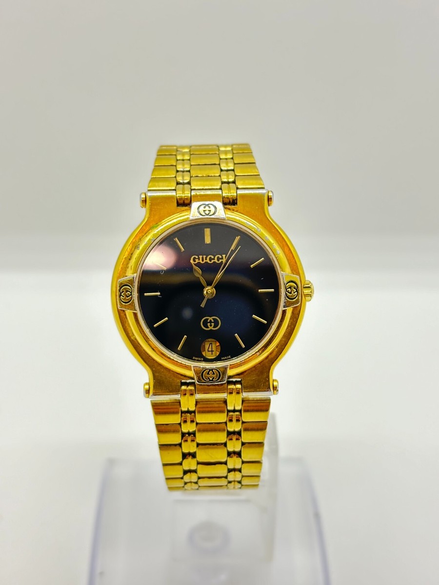 GUCCI 9200M Gold Dial Gold Plated Quartz Mens Watch Used GUCCI 9200M Gold Dial Gold Plated Quartz Mens Watch Used