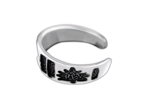 925 Sterlingsilber Ahornblatt Blume oxidiert verstellbar rosa Zehen Fußring - Bild 2 von 2