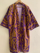 Cotton Canvas Hand Embroidery Suzani Long kimono | Floral Jacket Shrug