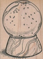 SnowGlobe 3 1/4 x 4 1/4" Rubber Stamp, Snow Globe Stamp, Toy Stamp