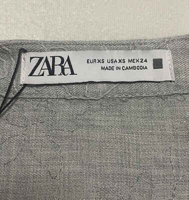 ZARA Grey Embroidered Dress XS Maxi Tiered Cotton Long Sleeve . Brand New. | eBay ZARA Grey Embroidered Dress XS Maxi Tiered Cotton Long Sleeve . Brand New. | eBay