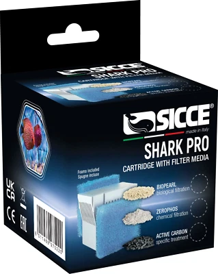 SICCE SHARK PRO HYPERBIO PEARL Kartusche mit BIOPEARL + 2 Schwämmen 20ppi