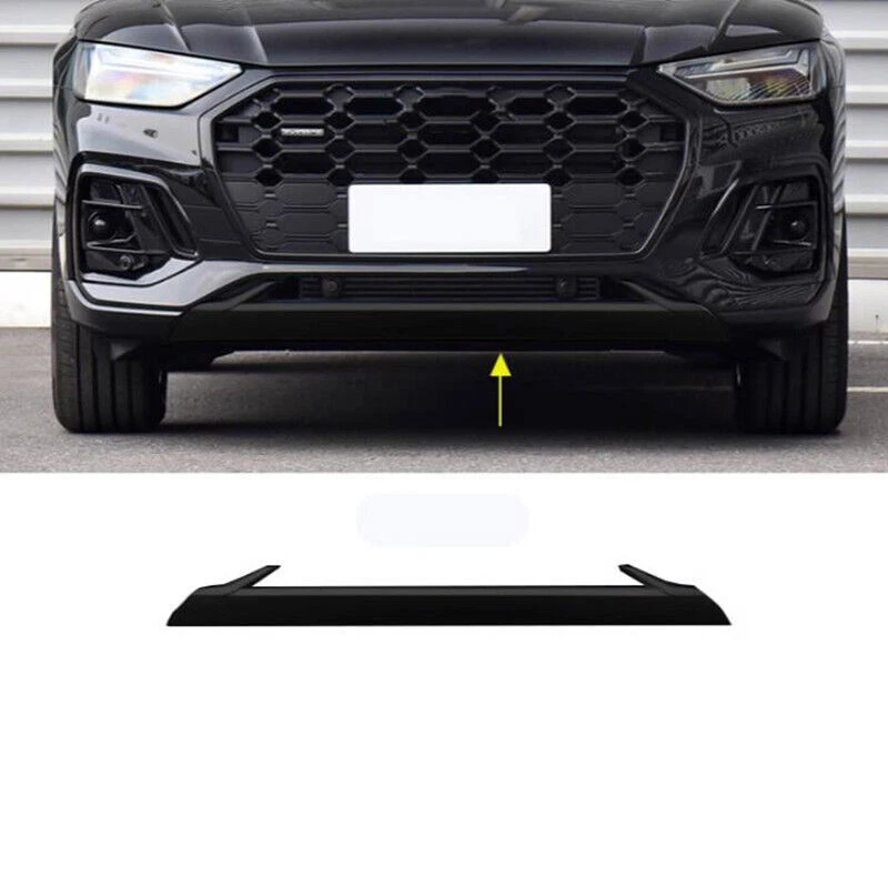 ABS Black Front Bumper Lip Molding Cover Trim For 2021-24 AUDI Q5 SQ5 Sportback - Image 3 of 4