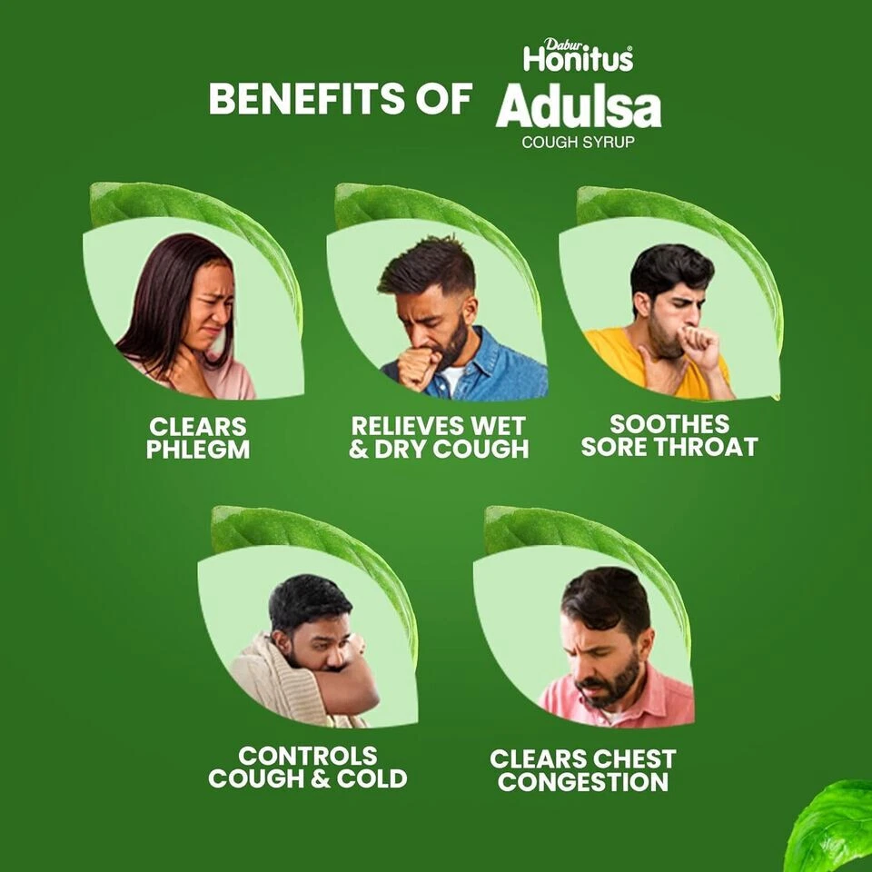 Jarabe para la tos Dabur Honitus Adulsa 100 ml para irritación para tos e garganta + envío gratuito Foto 3 de 4