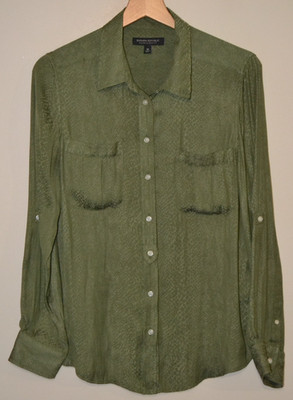 Banana Republic Dillon Hemd Classic Fit Button Down Bluse Grün Größe M