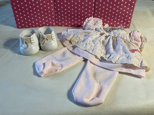 VTG. (?1985) COLECO/CABBAGE PATCH COUNTRY DRESS, PINK TIGHTS, SHOES, VHTF, OK