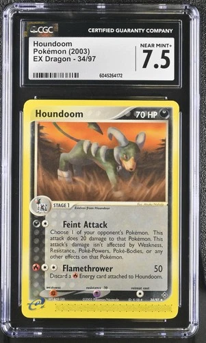 CGC 7.5! Houndoom 34/97 Dragon Regular (2003)