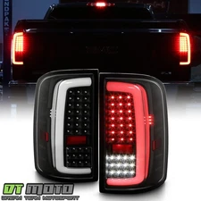Upgrade 2014-2018 GMC Sierra 1500 2500HD 3500HD LED Tube Tail Lights Brake Lamps