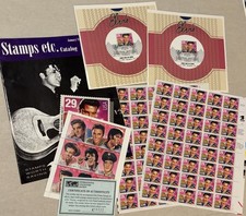 Elvis Items: 80 29c Stamps, St Vincent Stamps, Ceremony Programs, Stamps Catalog