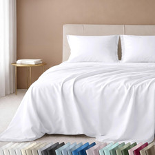 Queen Sheet Set - Luxury 600 Thread Count Sateen, 100 Cotton Deep Pocket Queen