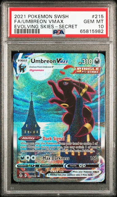2021 POKEMON SWORD & SHIELD EVOLVING SKIES SECRET FULL ART/UMBREON VMAX PSA 10
