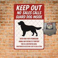 Dog Trespassing No Soliciting Metal Sign Pet Security Wall Decor 8x12