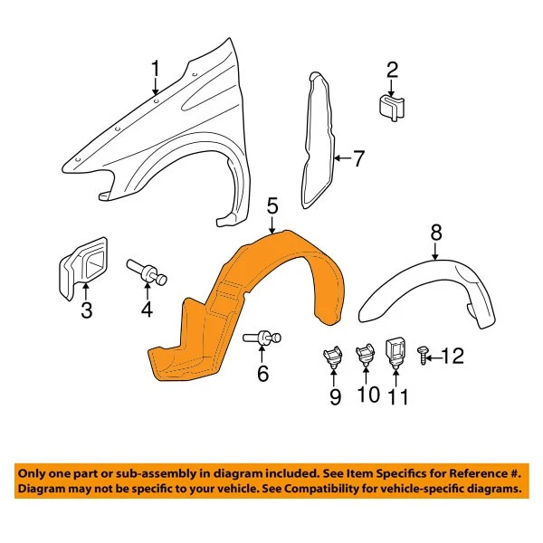 For 97-05 Montana & Trans Sport Front Inner Fender Liner Panel Plastic SET PAIR - Imagem 4 de 4