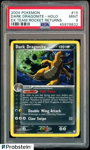 2004 Pokemon EX Team Rocket Returns #15 Dark Dragonite Holo PSA 9 MINT