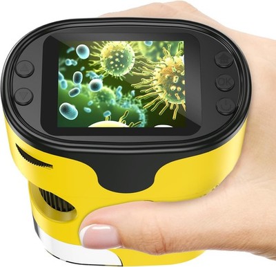 1000X Digitales Handmikroskop für Kinder - 4K 2,0'' Bildschirm, gelb 