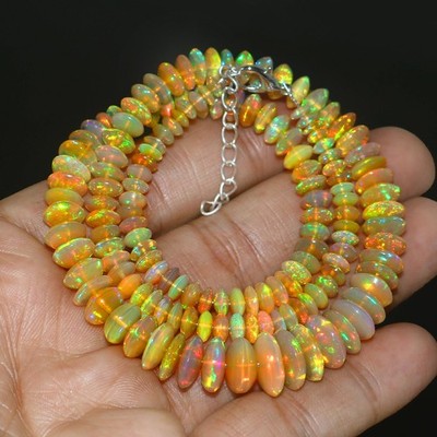 Ethiopian Opal BeadsReal Opal Necklace Fancy Opal Beads Fire Opal Birthday Gift