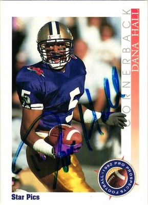 DANA HALL #48 SIGNED 1992 Star Pics Rookie RC WASHINGTON