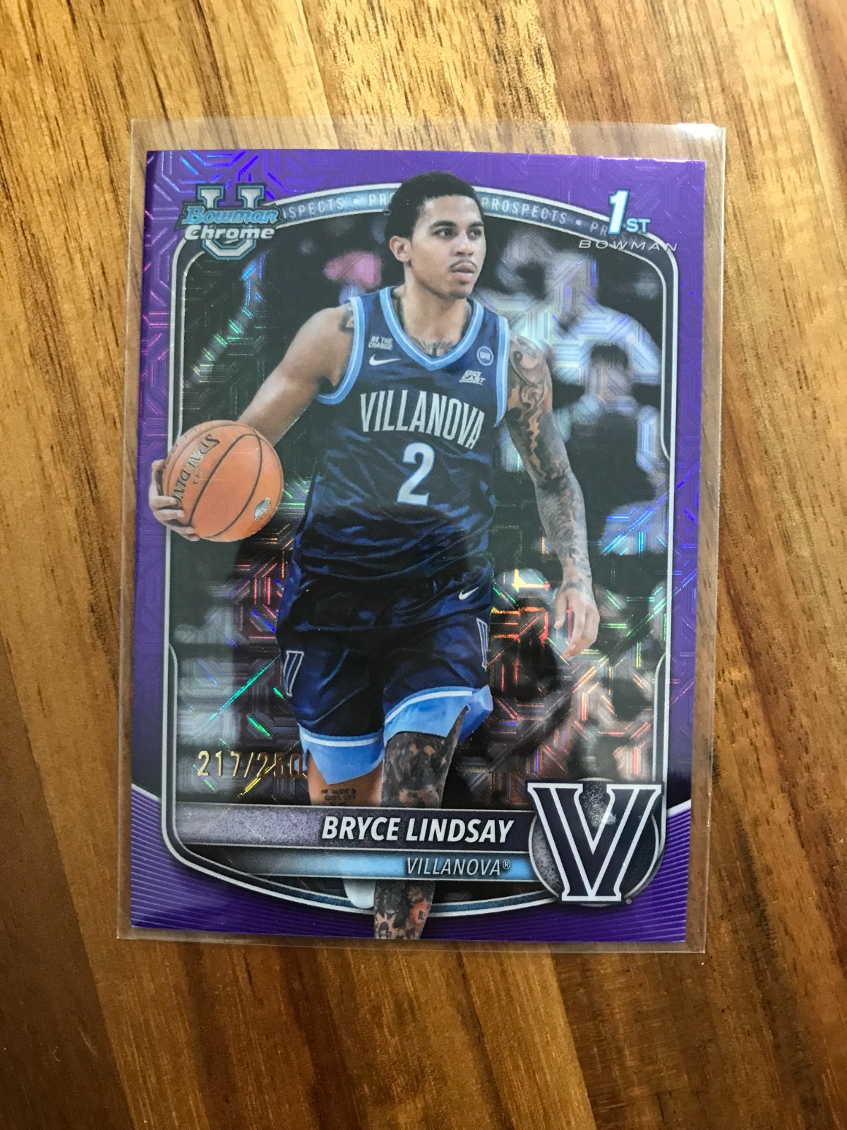 2025-26 Bowman - Chrome Prospects Bryce Lindsay #BCP-52 Purple Mojo Refractor