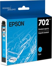 EPSON 702 DURABrite Ultra Ink Standard Capacity Cyan Cartridge (T702220-S) Works
