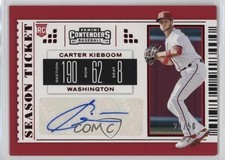 2019 Chronicles Contenders Season Tickets Red 28/50 Carter Kieboom #20 Auto 4z8