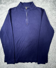 Peter Millar Crown Crafted Navy Blue Quarter Zip Pullover Men's M Made in Peru