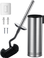 Toilet Brush and Holder Set: 304 Stainless Steel Heavy Duty Bowl Cleaner Brush -