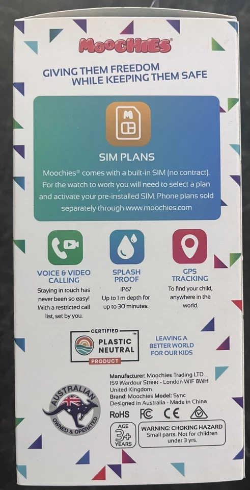 Moochies MW12BLK 4G Smartwatch Phone for Kids/Video Call/GPS Tracking - Black - Image 2 of 4