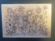 Flower Garden - Rubber Stamp - Wood Mounted - Used