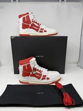 Amiri Skel Top Hi Trainers White Red UK 7 EU 41 With Box Dust Bag Spare Laces