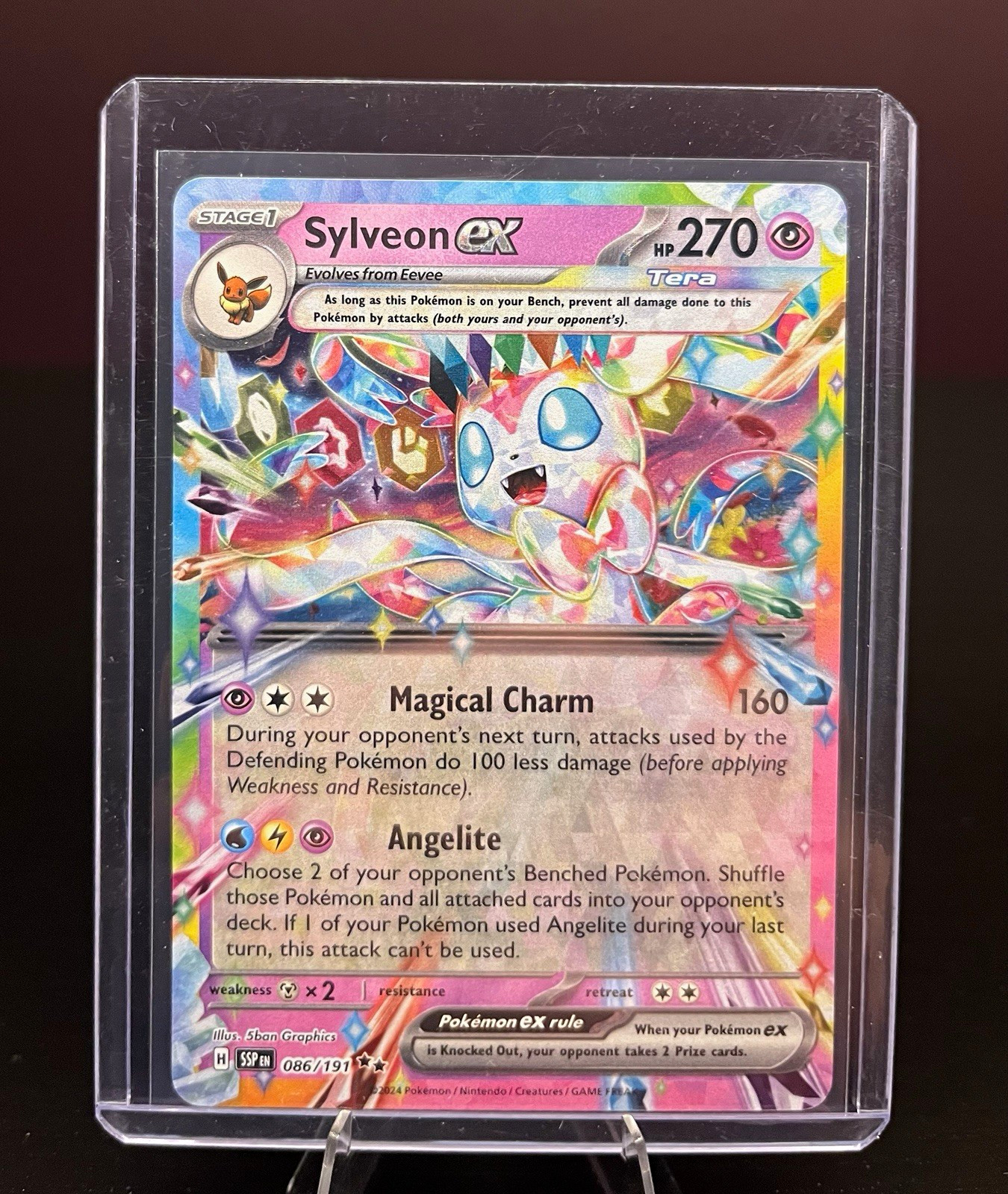 Pokemon TCG Sylveon ex Sv08: Surging Sparks Holo Tera Double Rare 086/191 ENG